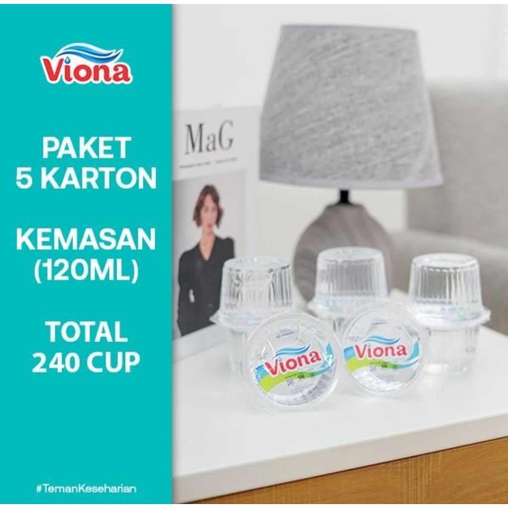 

Air Mineral Viona Cup Mini 120ml (Paket 5 Karton isi 240 pcs)