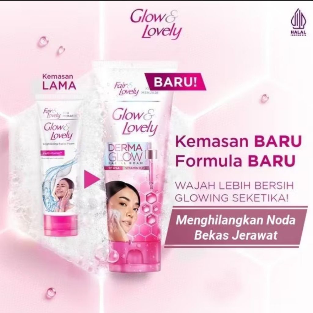 Fair & Lovely | Glow & Lovely | Sabun Cuci Muka Pencerah Wajah 100gr