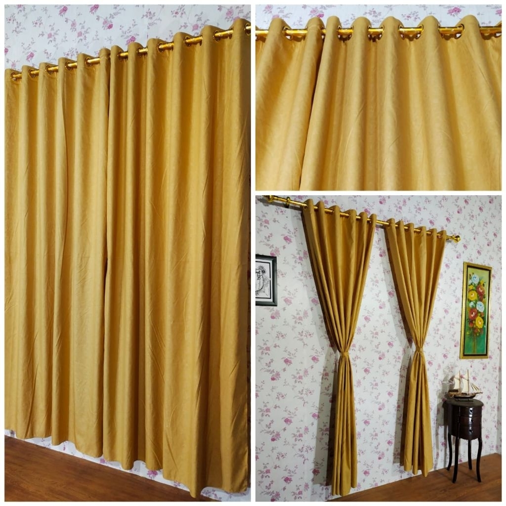 gorden smokring polos embos 12 lubang 135 × 220 cm warna gold