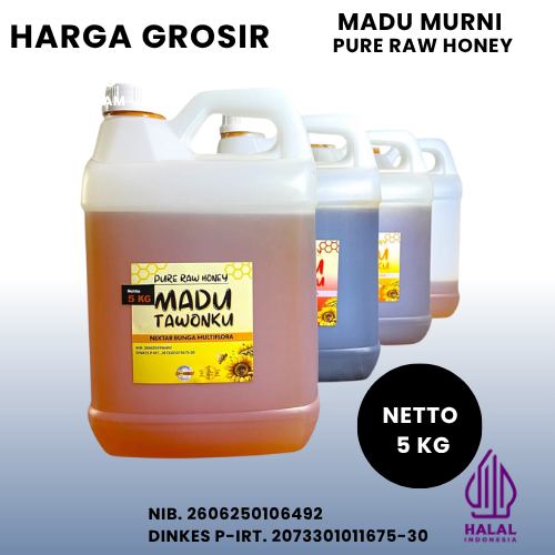 

Grosir Madu Murni 5 Kg Asli Nektar Multiflora Akasia Randu Mangga Super Langsung dari Petani Lebah
