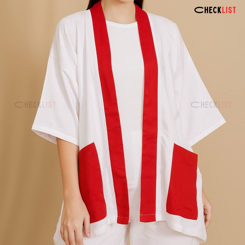 Outer Kimono Merah Putih / Baju Merah Putih Tema 17 Agustusan