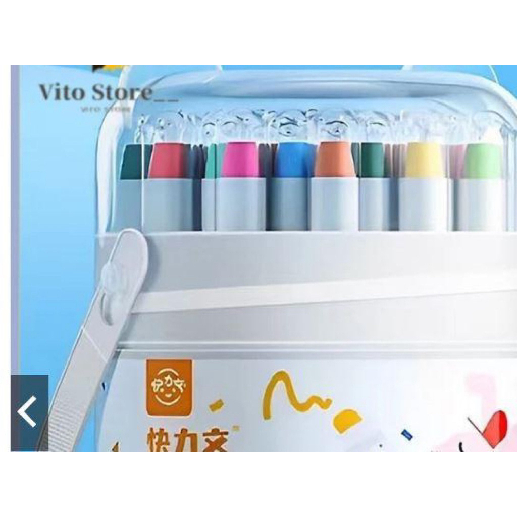 

Washable Silky Crayon 24 Warna Colorful Bucket Krayon Mewarnai Alat Warna Set Anak Wipe and Clean