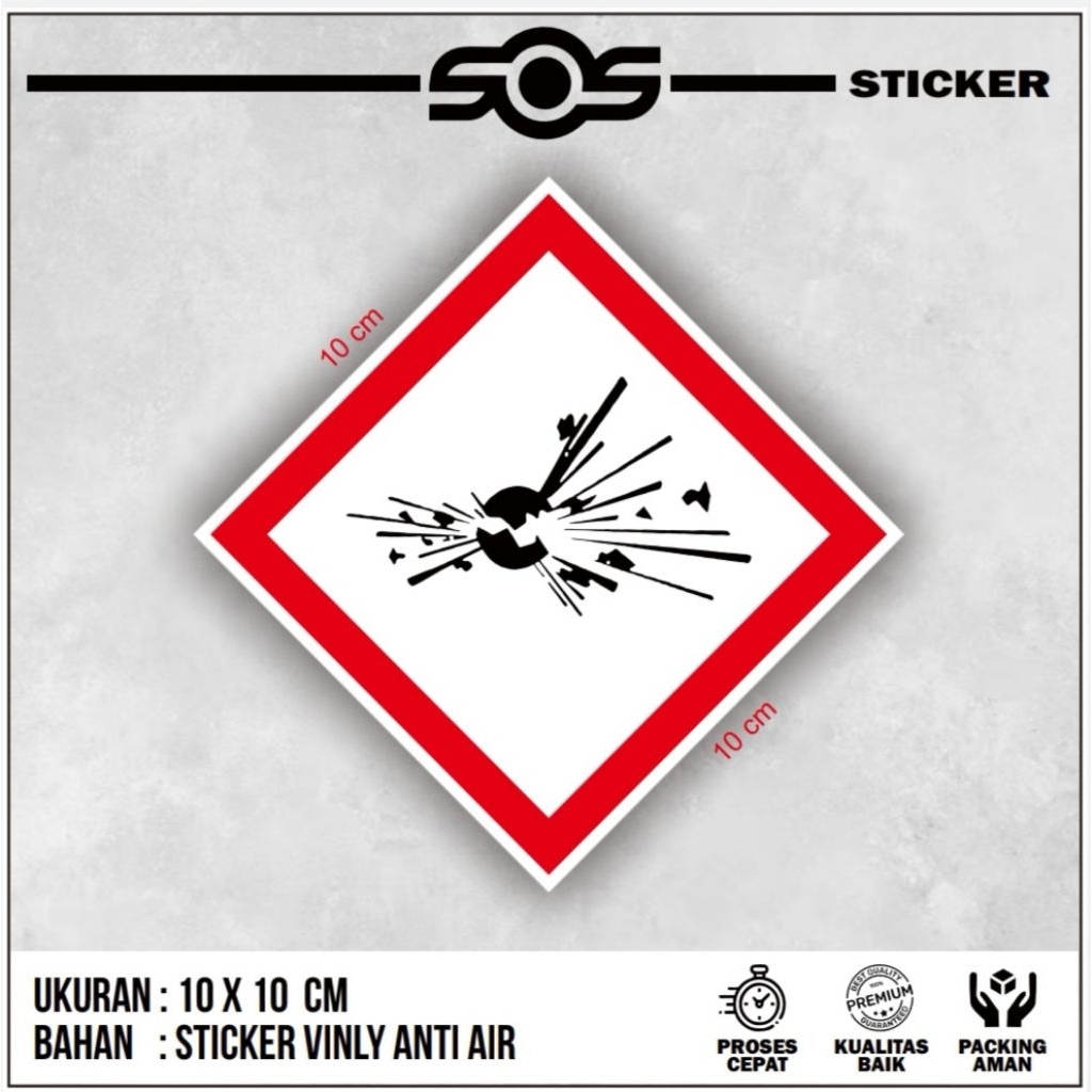 

STICKER LABEL B3, HAZMAT, GHS, EKSPLOSIF