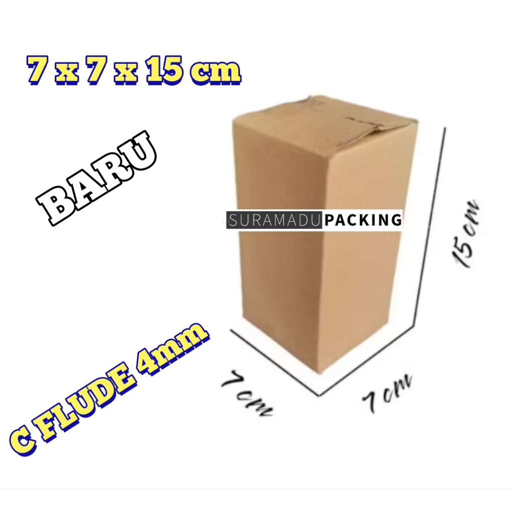 

Kardus box karton packing 7x7x15 cm Packing Polos dan Tebal 4mm C FLUDE