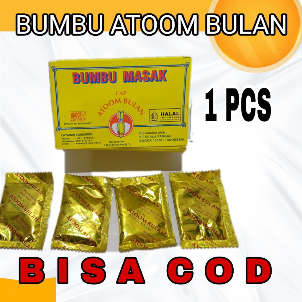 ATOOM BULAN 1 PCS BUMBU PENYEDAP RASA GURIH /BUMBU ATOM BULAN