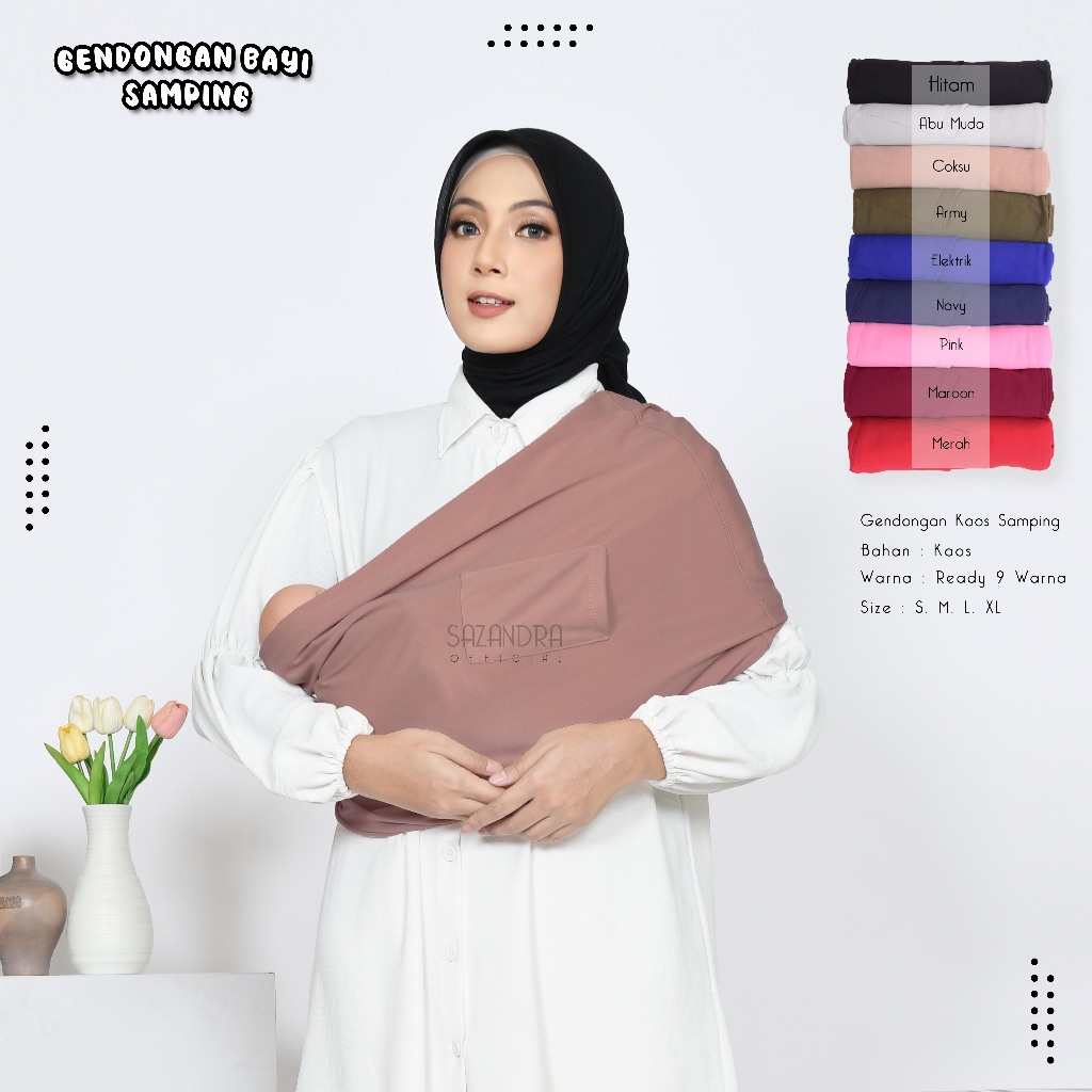 Gendongan Bayi / Gendongan Bayi Samping / Geos / Geos Bayi / Gendongan - Soft Brown
