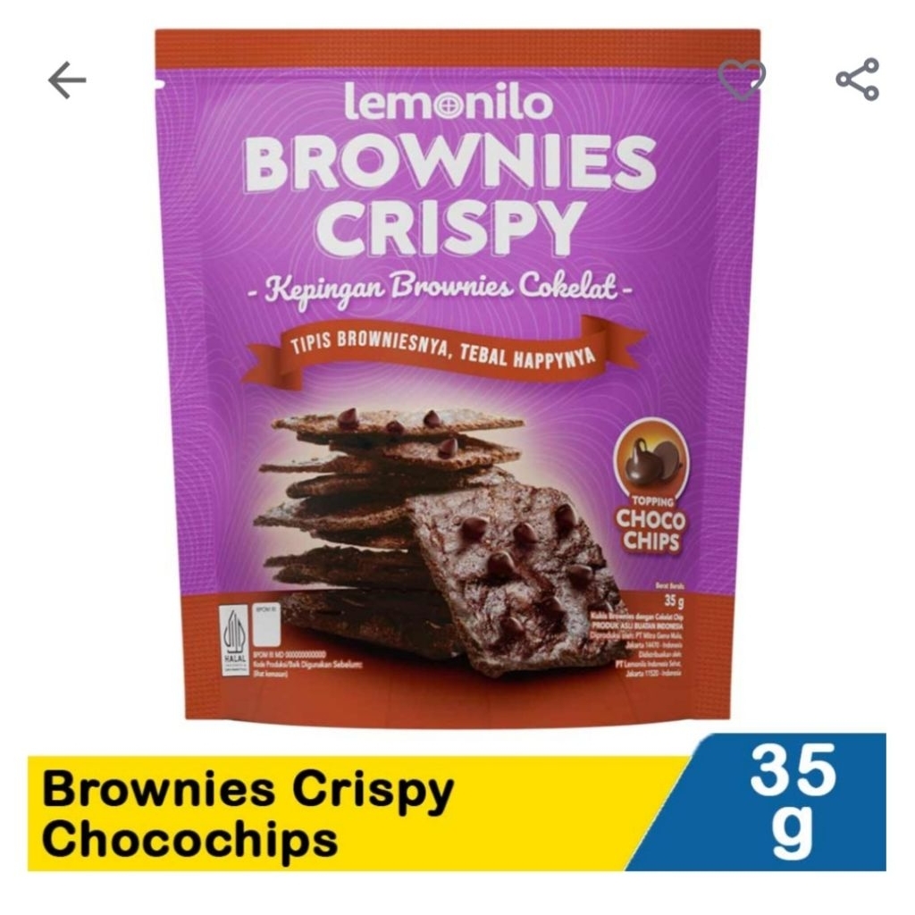 

Lemonilo Brownies Crispy Chocochips 35G