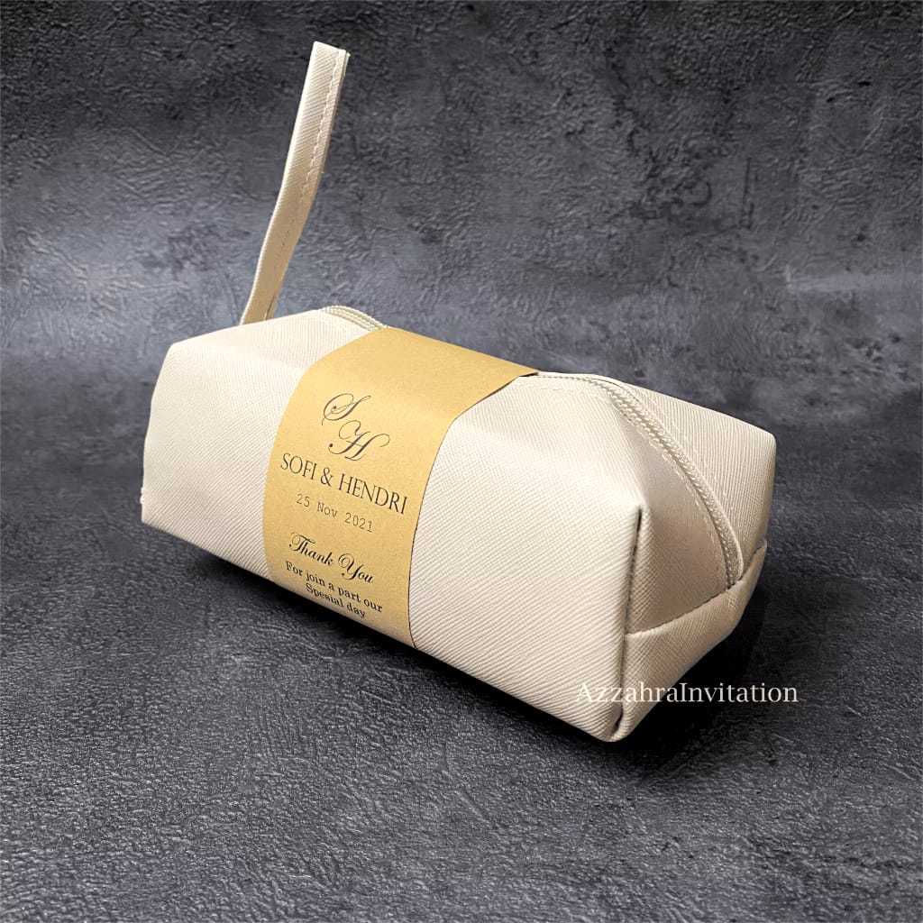 Souvenir Pernikahan Boxy Pouch Kubus Ukuran 15x6x7 cm Souvenir Dompet Premium Unik Mewah Elegant Aes