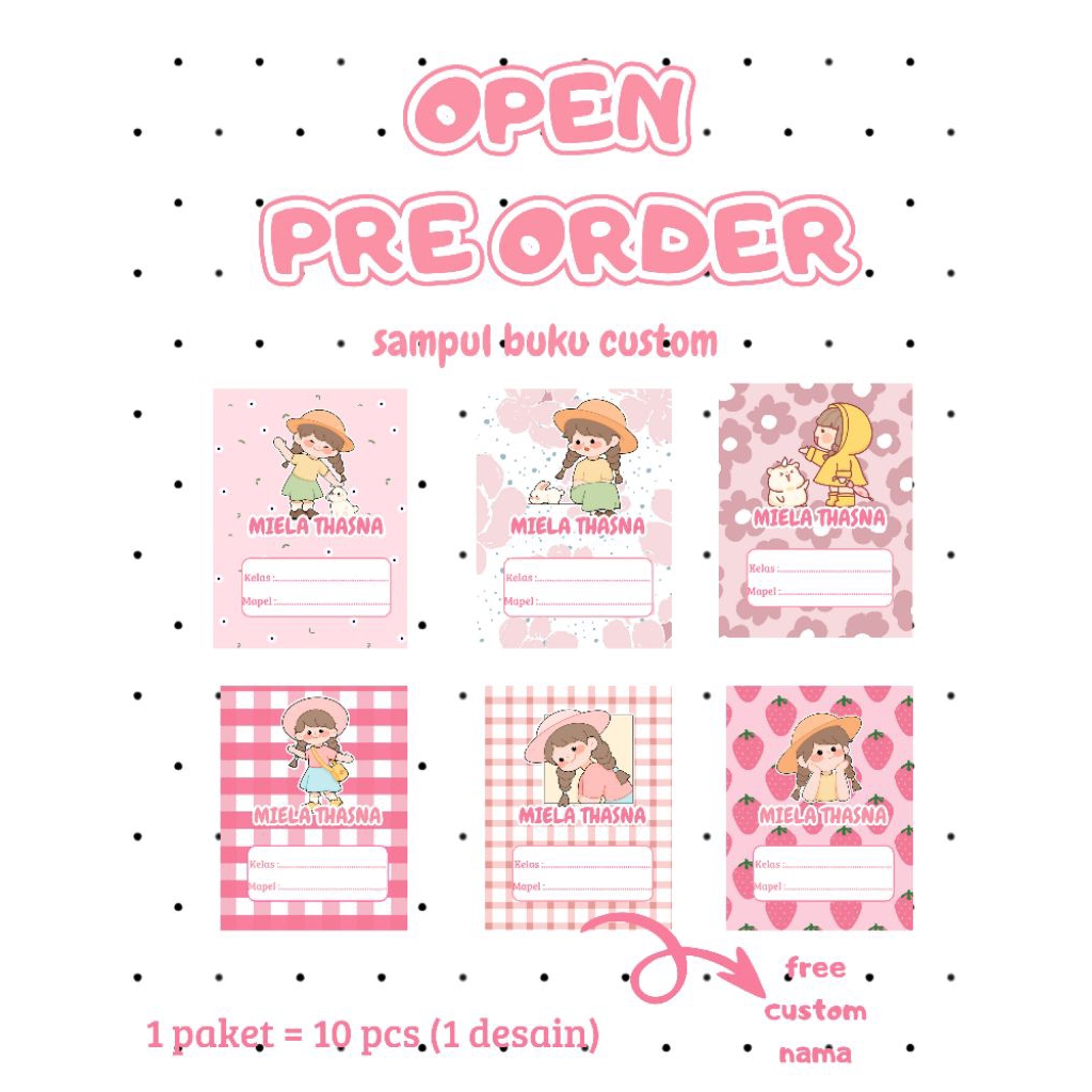 

sampul buku custom tema warna pink /