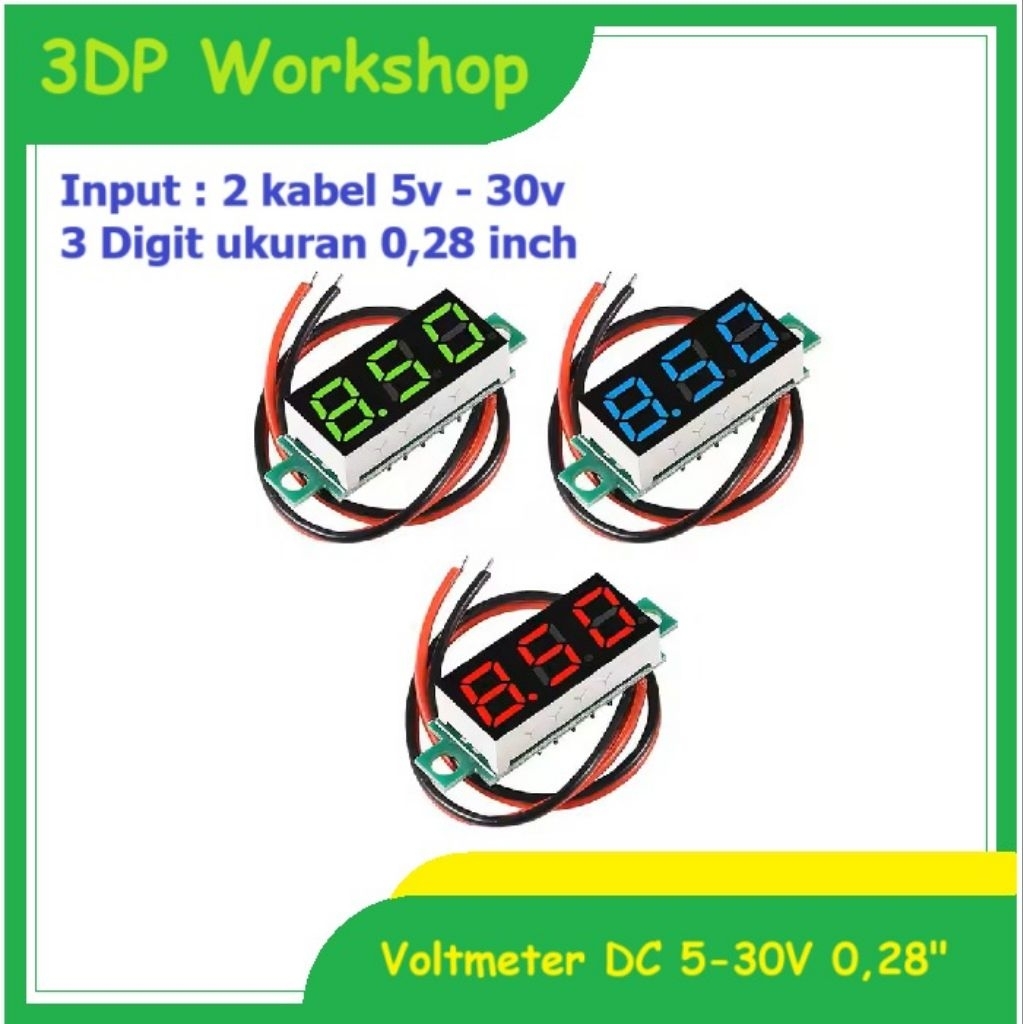 Digital Voltmeter DC 5-30V 0,28inch 2 kabel