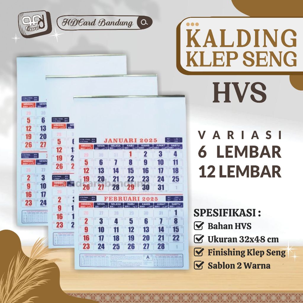 

Kalender Dinding HVS Finishing Klep Seng Kalender Kerja Jadwal Sholat & Umum