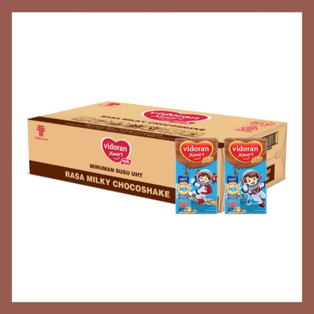 

Vidoran Xmart Kids Susu UHT Cokelat Kotak 40 x 110 ml - Karton