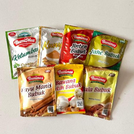 

BUMIMAS Bumbu Dapur Sachet Macam Macam Rempah - Bumbu Dapur Merk BumiMas Sachet