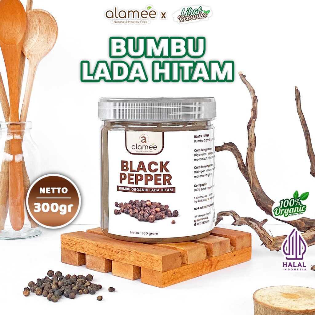 

ALAMEE Black Pepper Powder Bubuk Lada Hitam Bumbu Dapur Instan Blackpepper 300 Gram LIHAT KEBUNKU