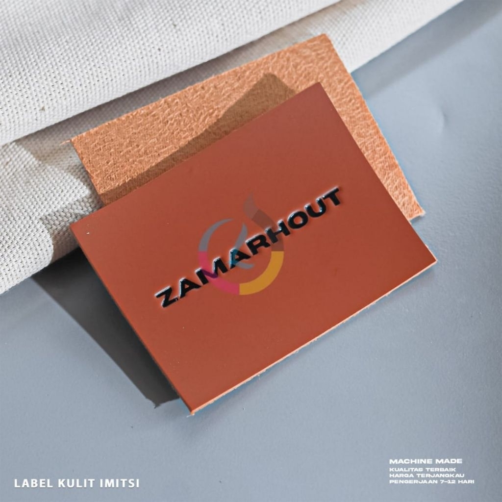 

label kulit imitasi / label embos / kalo embos sablon custom