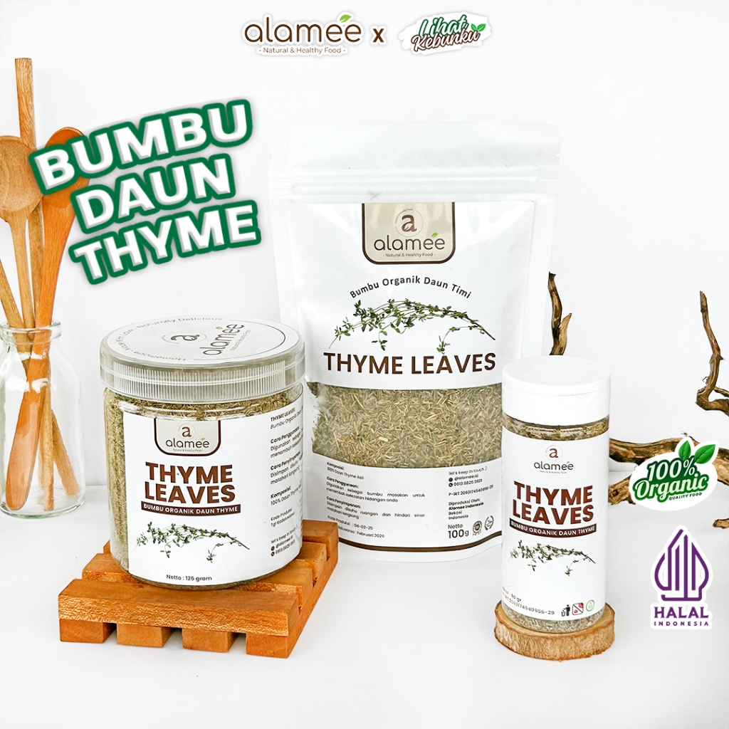 

ALAMEE Thyme Kering Daun Timi Bumbu Dapur Organik Garnish Dried Leaves Murni Asli LIHAT KEBUNKU