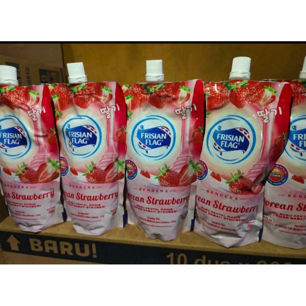 

Susu Kental manis Frisian flag Strawberry Korea 260gram