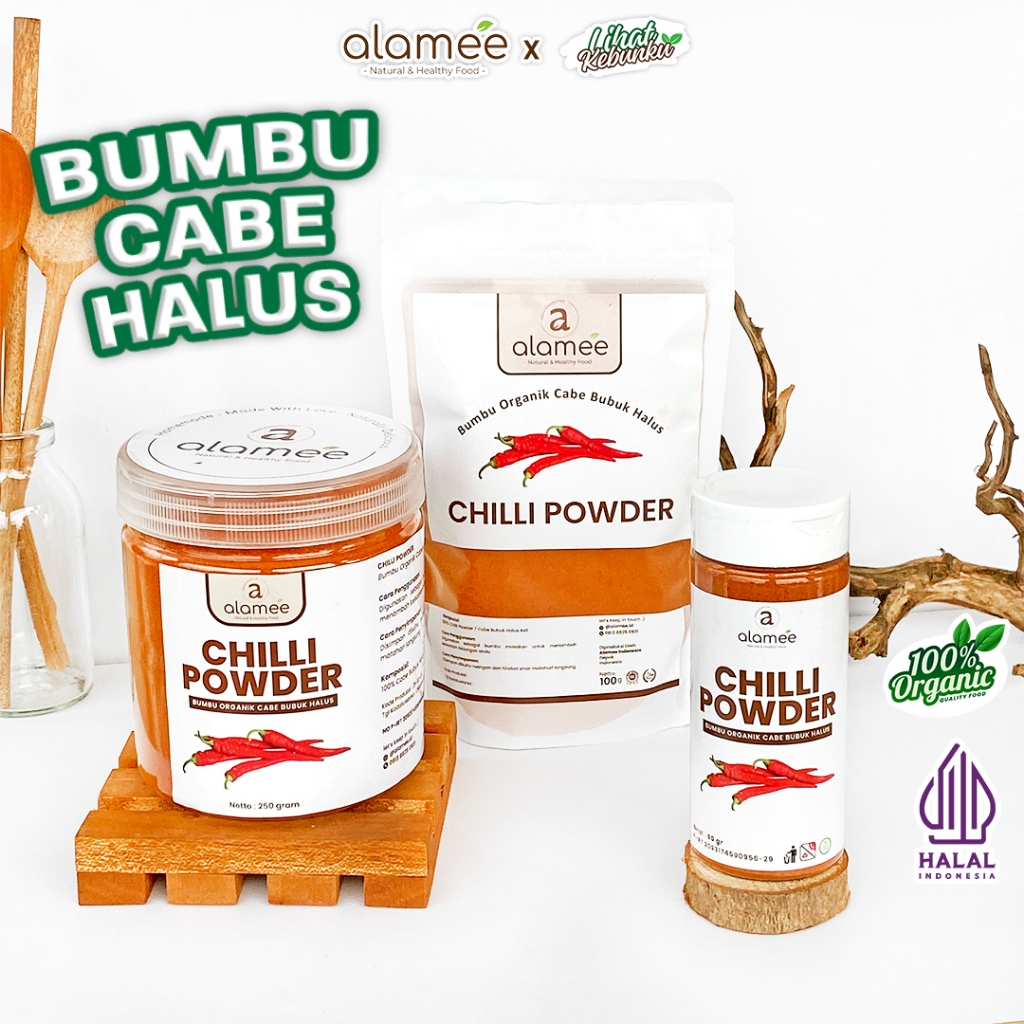 

ALAMEE Cabe Bubuk Halus Chilli Powder Chili Cabai Murni Asli Bumbu Dapur Organik LIHAT KEBUNKU