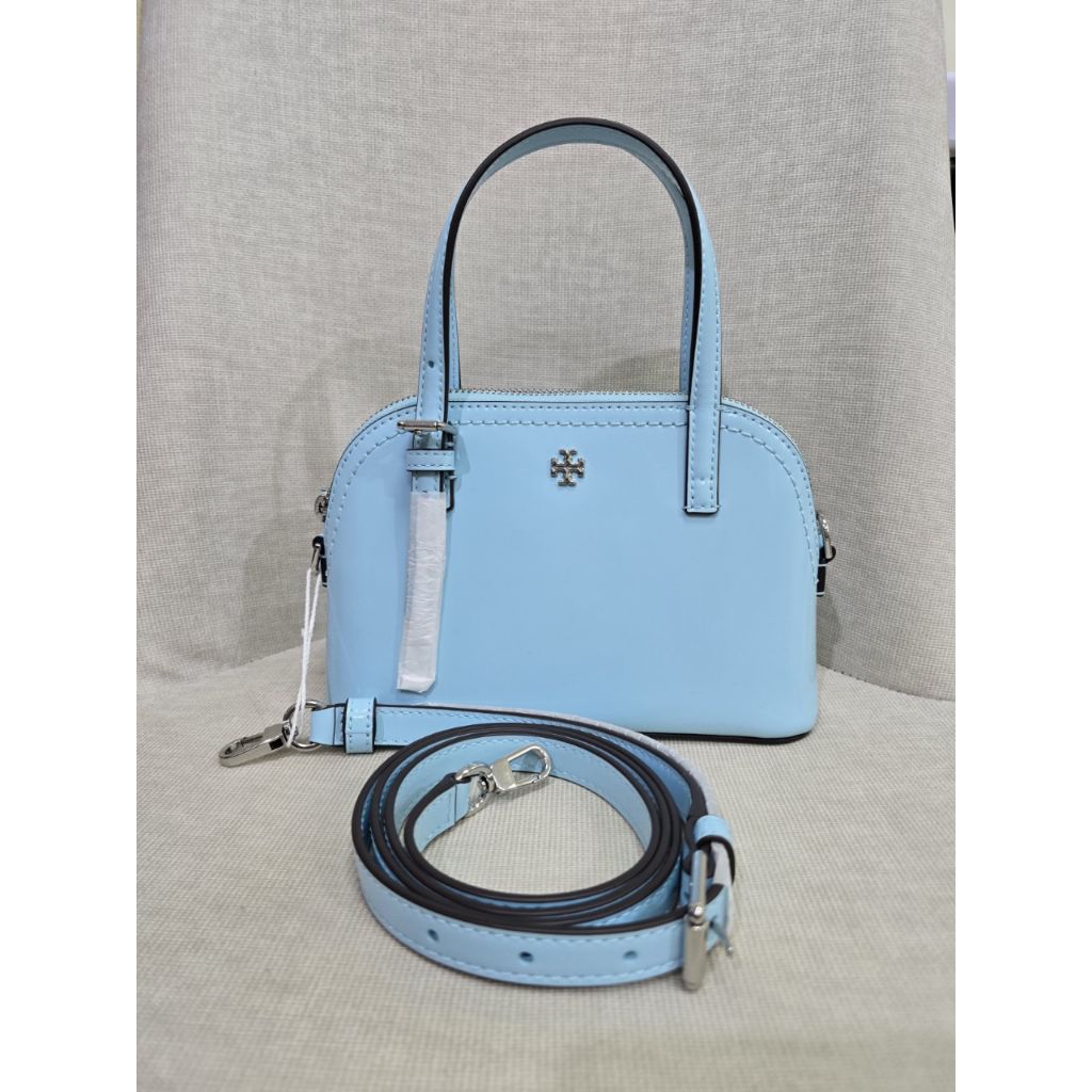 TB EMERSON PATENT DOME SATCHEL LIGHT CELESTE