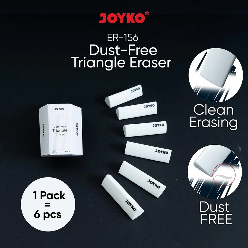 

JOYKO Penghapus Eraser ER-156 Triangle Eraser 1 Set Isi 6 Pcs
