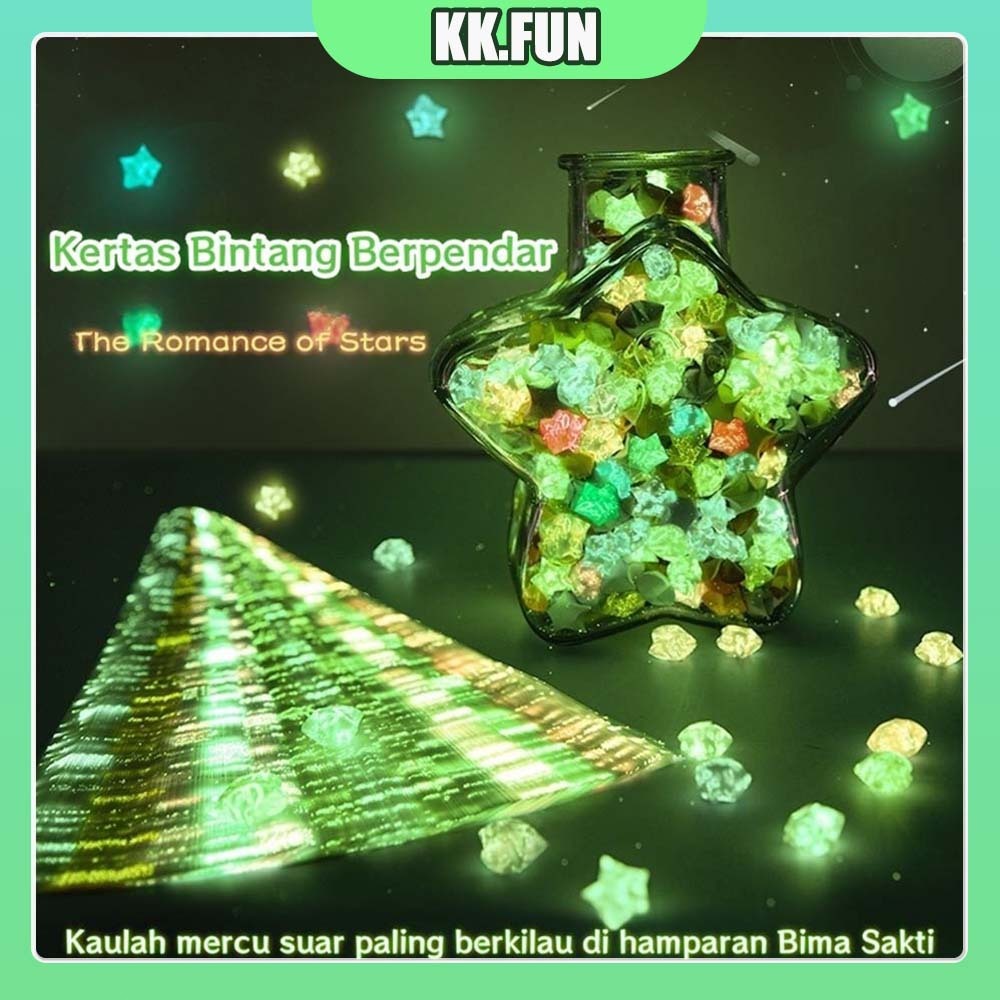

210 Lembar Kertas Origami Paper Quilling Luminous Glown In The Dark Bintang Star Paper Origami Kertas Lucky Star Folding Origami Paper