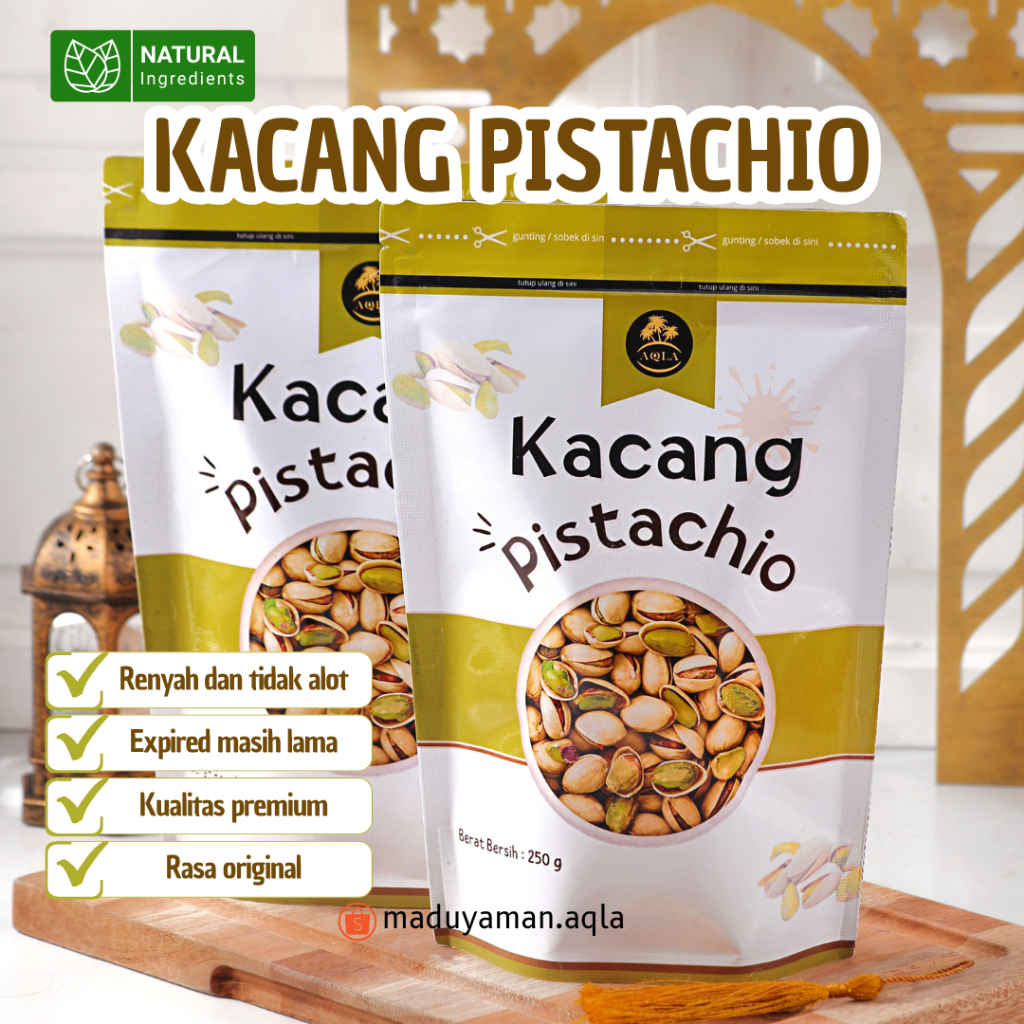 

Kacang Pistachio 250gr Kacang Fustuk Asin Kacang Ketawa Makanan Ringan Cemilan Sehat
