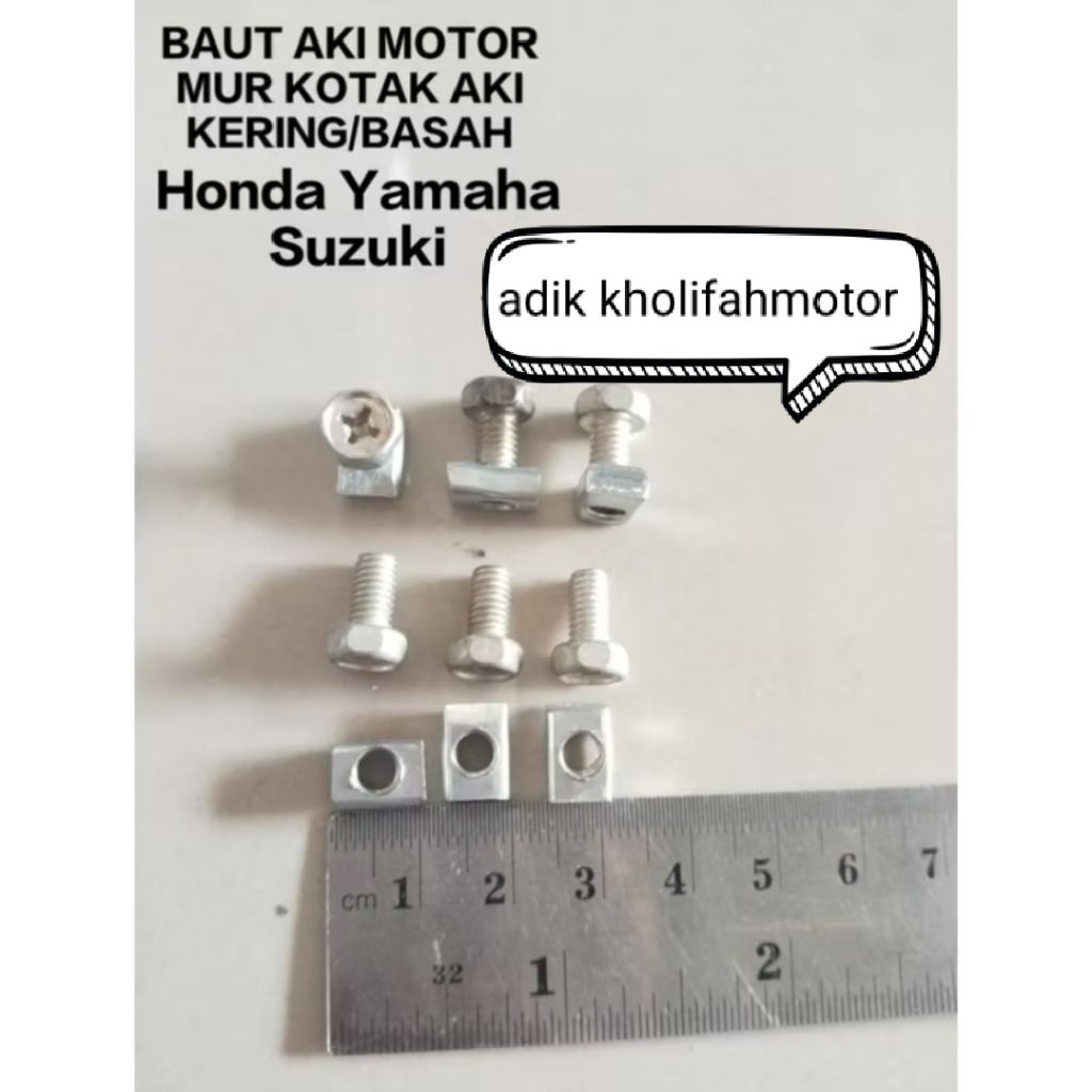 BAUT AKI MOTOR MUR KOTAK AKI KERING 5X10 5 X 10 SEPEDA MOTOR 1CM YAMAHA HONDA SUZUKI OBENG PLUS KUNC
