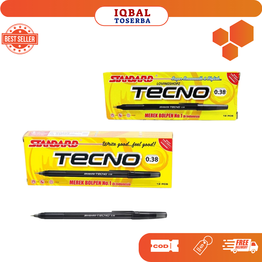 

PULPEN STANDARD TECNO 0.38/BOLPOINT STANDARD Stationery - ALAT TULIS KANTOR SEKOLAH