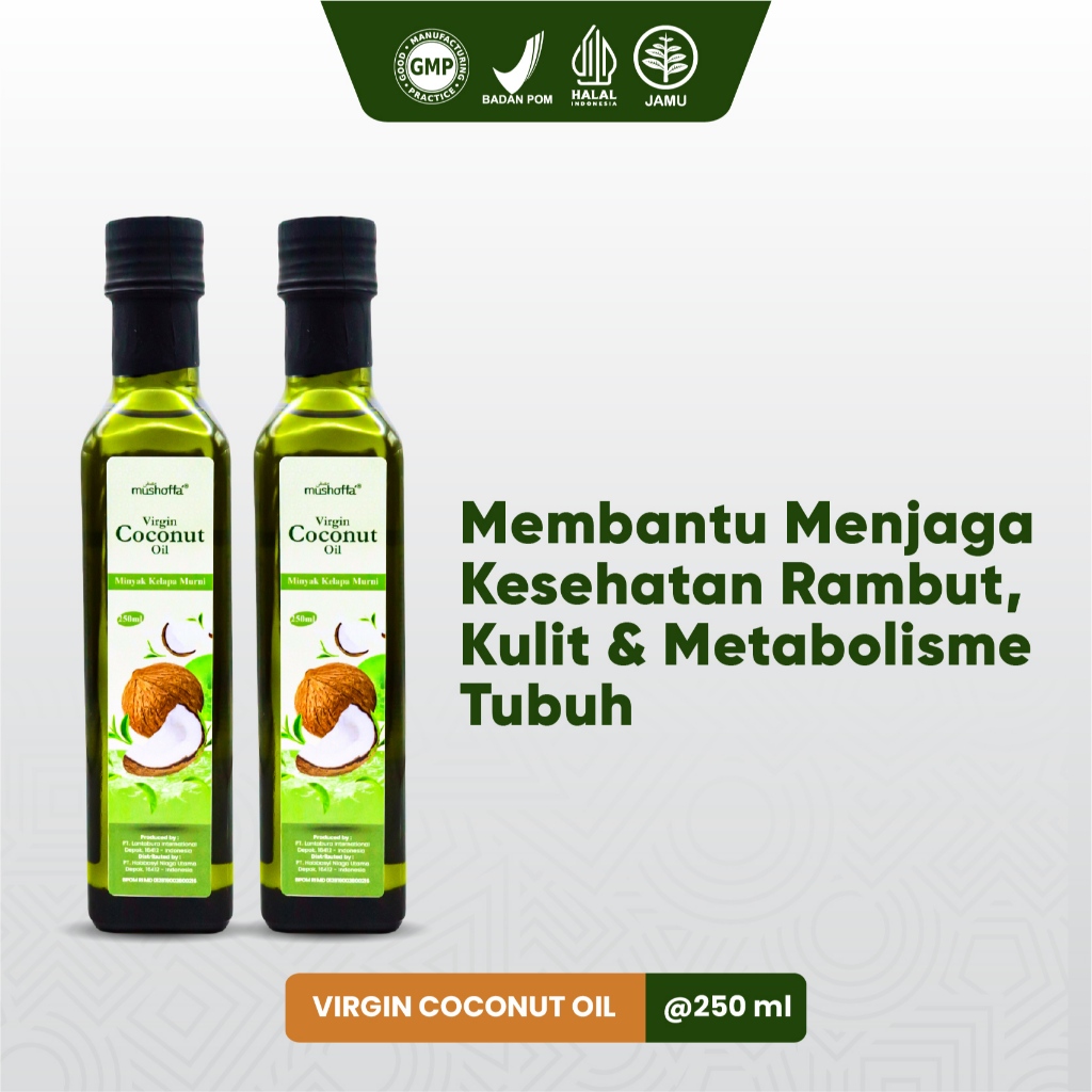 

Paket 2 Botol - VCO Minyak Kelapa Murni Mushoffa Virgin Coconut Oil 250ml