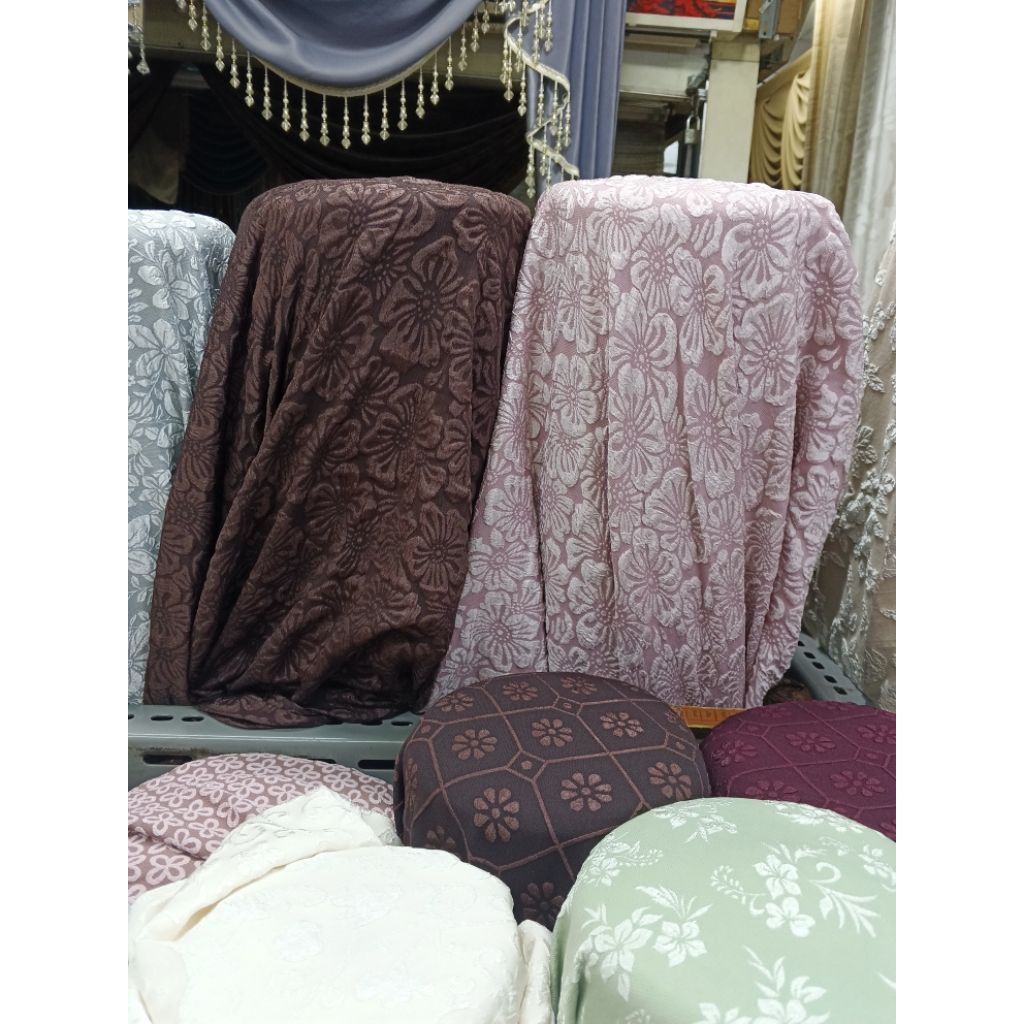 Kain Jaquard fukuro tebel dn adem/ kebaya Janggan (harga 0,50/m)