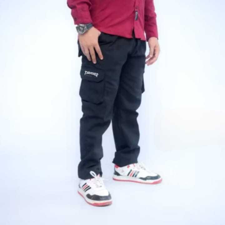 Celana Cargo Anak Remaja 8-15 Tahun / Celana Panjang CINOS Hitam // Celana Anak Rip Kolor