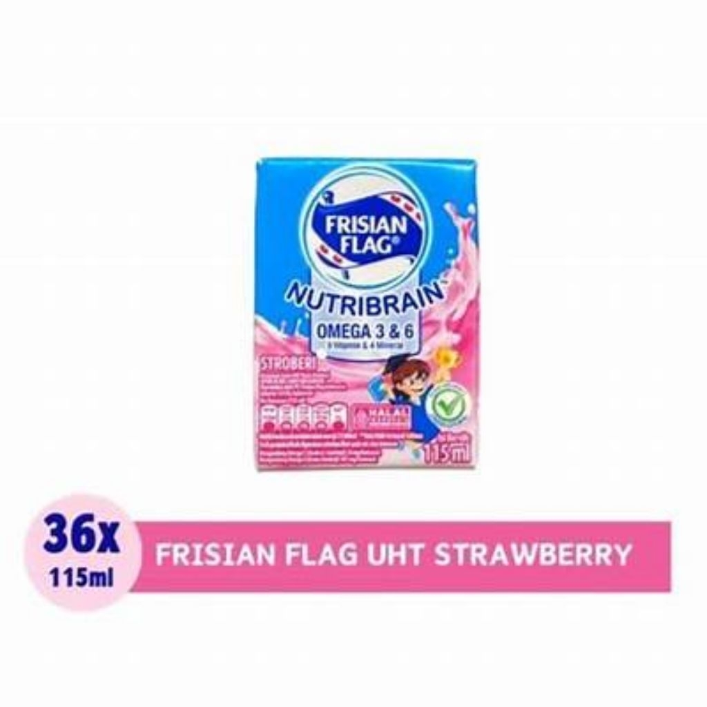

Frisian Flag UHT Strawberry 110ml / 115ml 1dus isi 36pcs