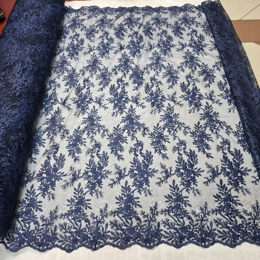 (COD)Kain Tulle Bordir Kebaya/Bakal Kain Kebaya Wanita Premium