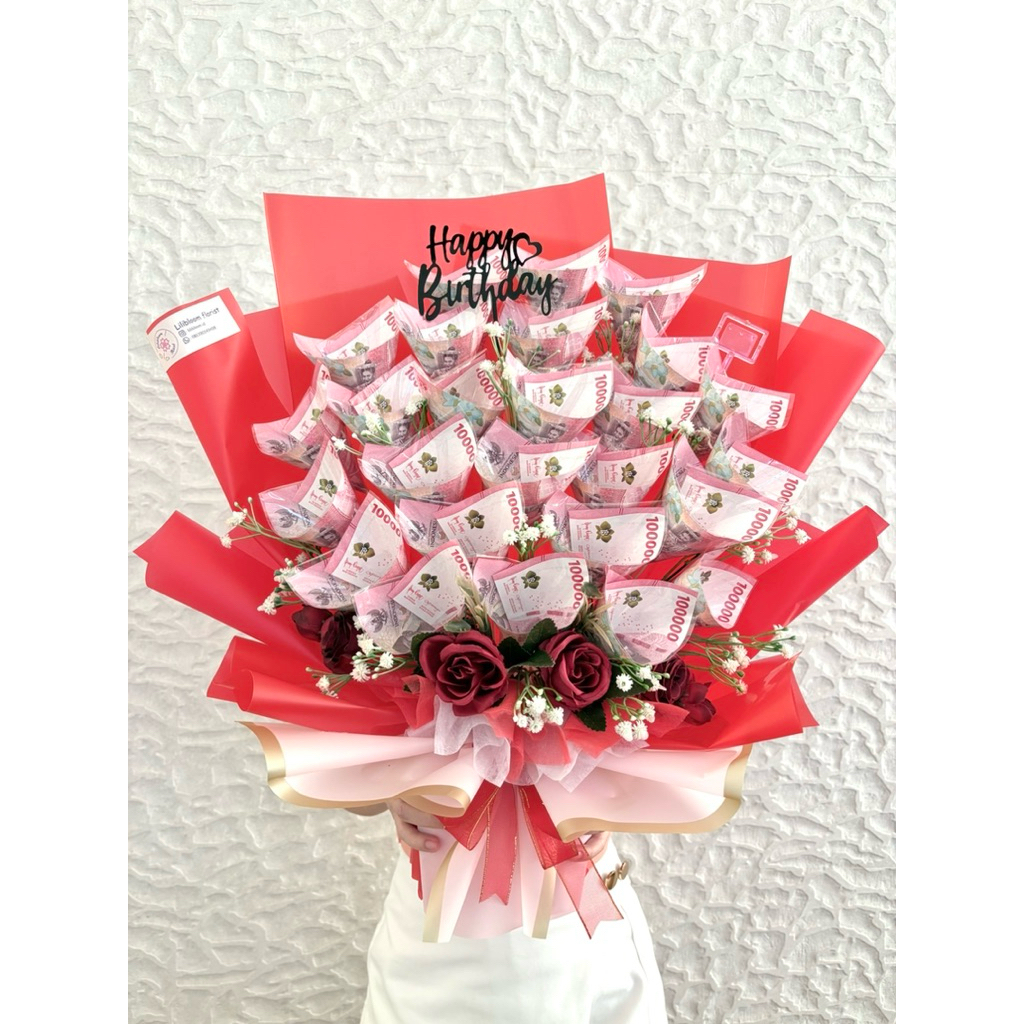 buket uang asli semarang murah 26 lembar 100rb bucket ultah bday bouquet birthday bouquets