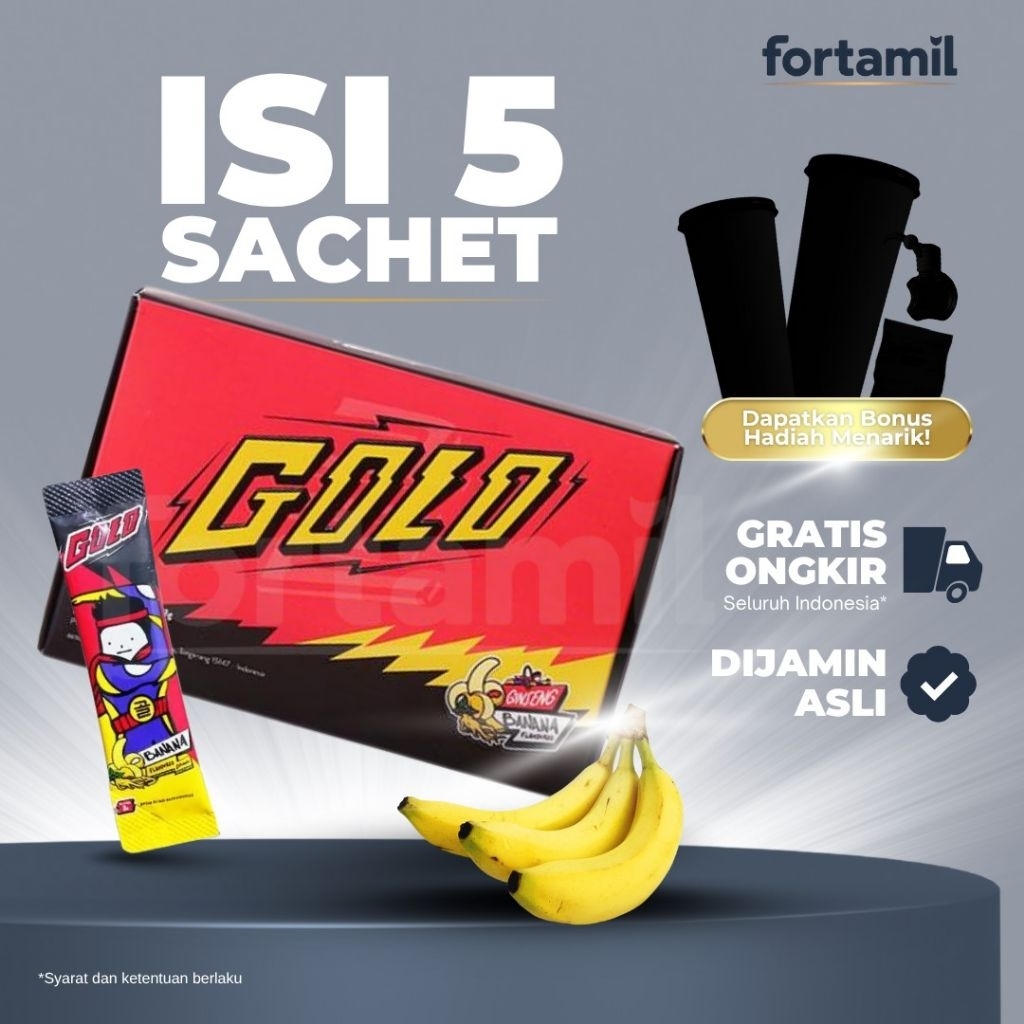 

Mister Mr Golo ginseng minuman serbuk botanical rasa royal jelly madu dan pisang