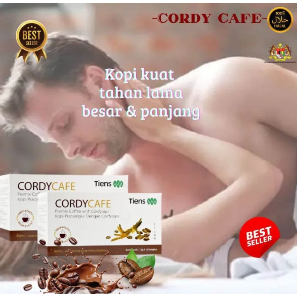 

Original CordyCafe — Coffee Extract Cordyceps Bubuk Penambah Stamina — 1 Pack 12 Sacher Full Segel
