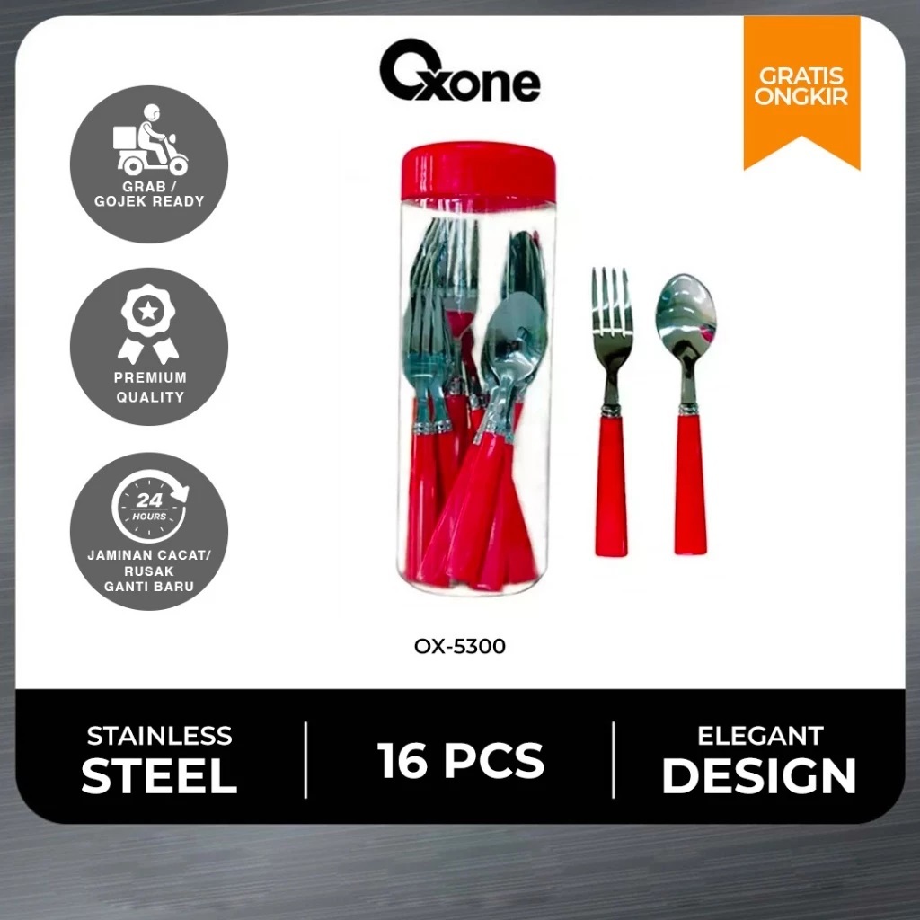 Oxone OX5300 Sendok Garpu Makan Cutlery Set 24Pcs Stainless