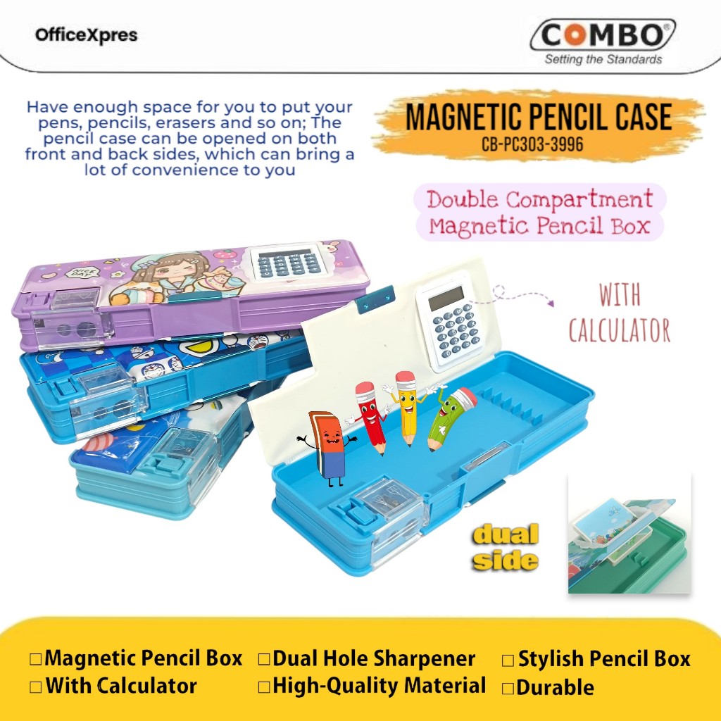 

Magnetic Pencil Case Calculator / Tempat Pensil Magnet Dengan Kalkulator / Kotak Pensil 2 Sisi Magnet Dengan Serutan / Tempat Pensil Motif PC303-3996/5003