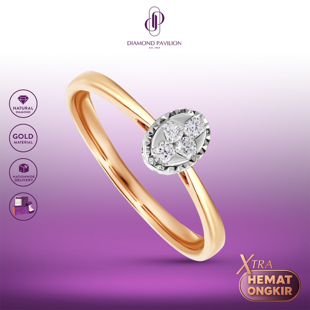 Diamond Pavilion Cincin Emas Batu Berlian Faira Ring