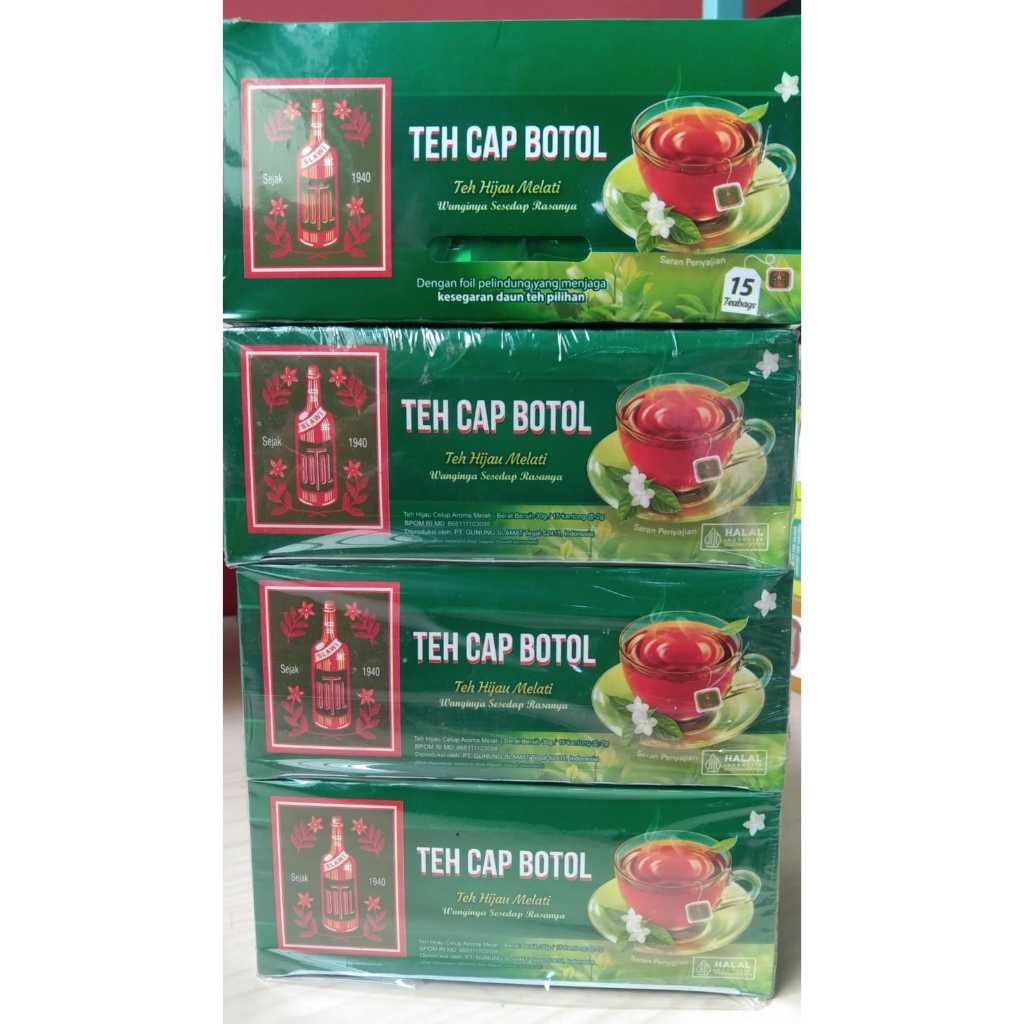 

[5 BOX] TEH CAP BOTOL HIJAU CELUP / 1 BOX ISI 15 KANTONG TEH CAP BOTOL HIJAU CELUP