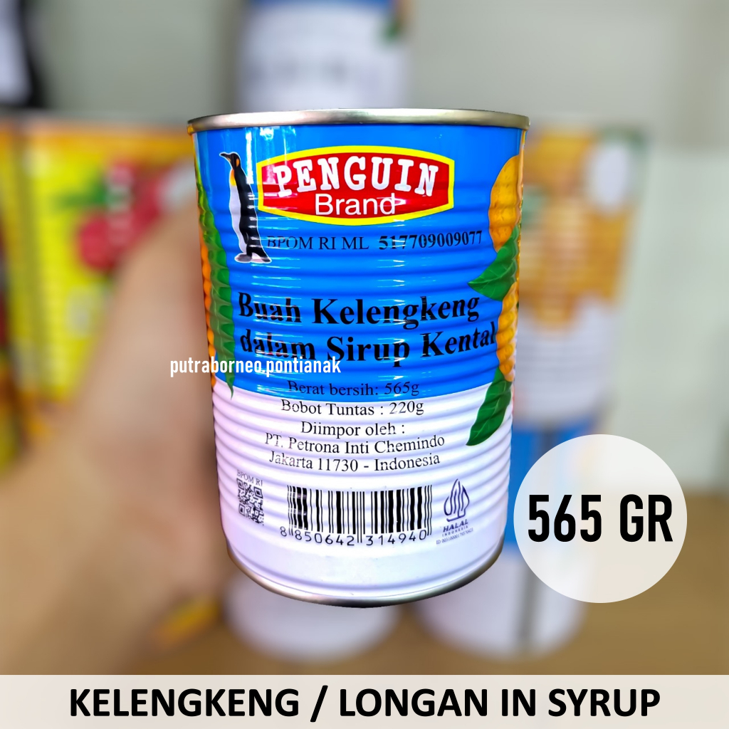 

Buah Kaleng Longan 565 gr Penguin / Kelengkeng Dalam Sirup Buah