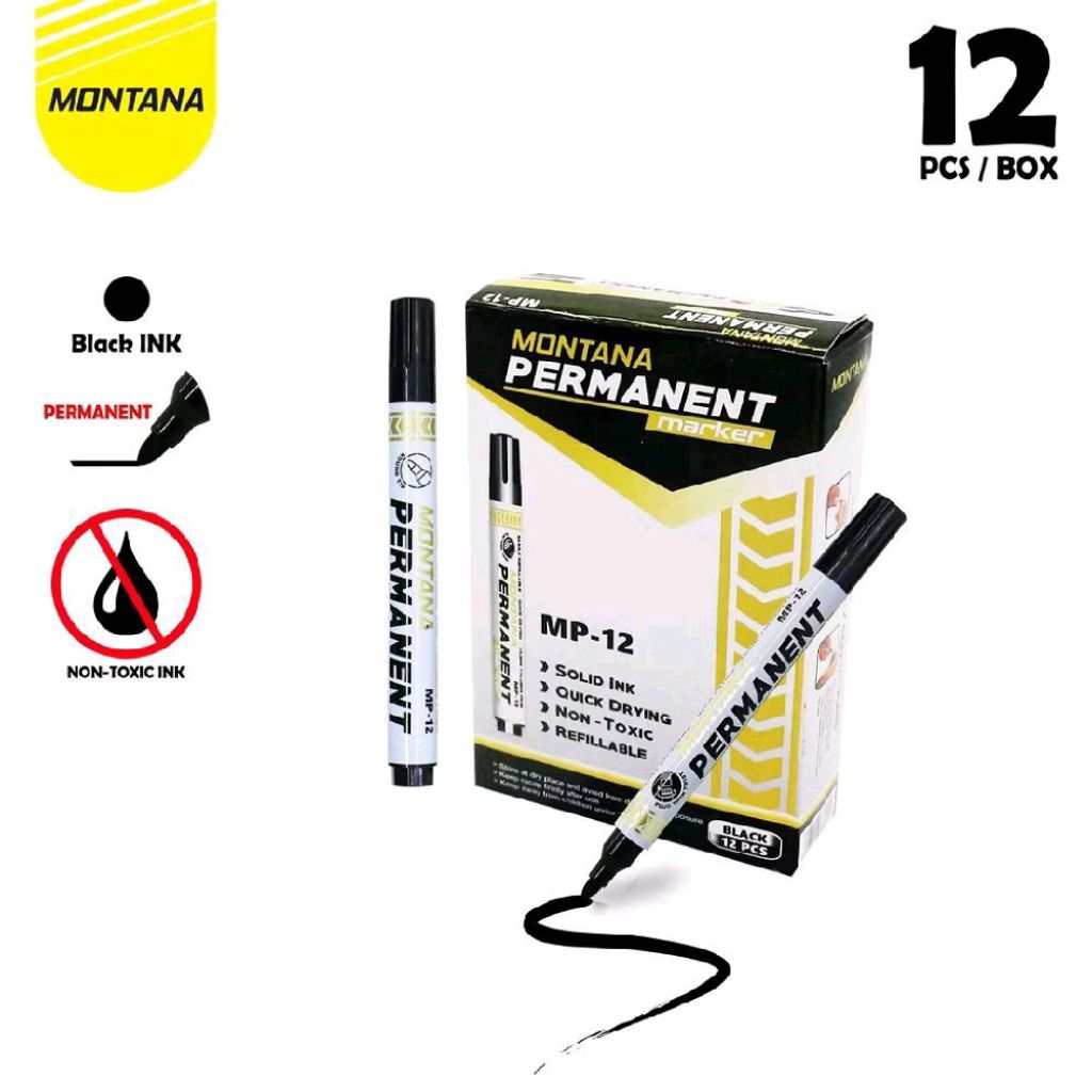 

MONTANA Spidol Permanen Round Tip 1 Pcs Quick Dry Permanent Stationery Marker