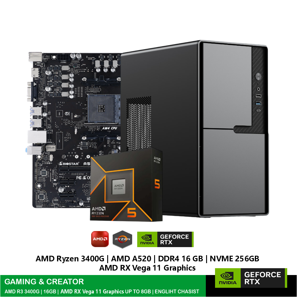 PC Gaming Edition Multimedia AMD Ryzen 5 3400G VGA AMD RX Vega 11