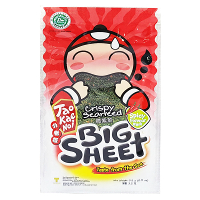 

Tao Kae Noi Big Sheet Rumput Laut Krispi Pedas 3.2 g
