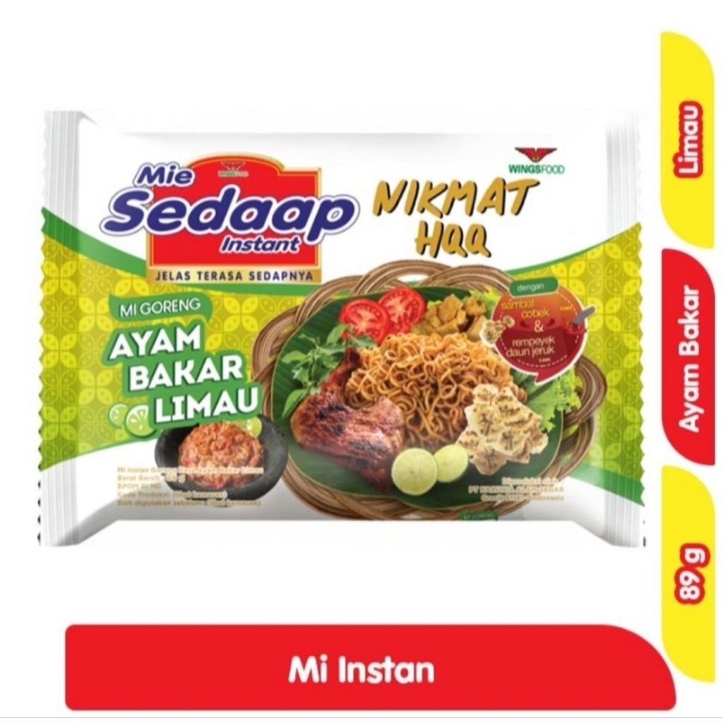 

Sedaap Mie Instan Goreng Ayam Bakar Limau 89 g
