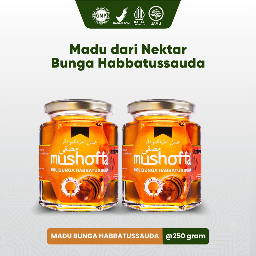 

Paket 2 Botol - Madu Mushoffa Dari Nektar Bunga Habbatussauda Ethiopia Original 250gr