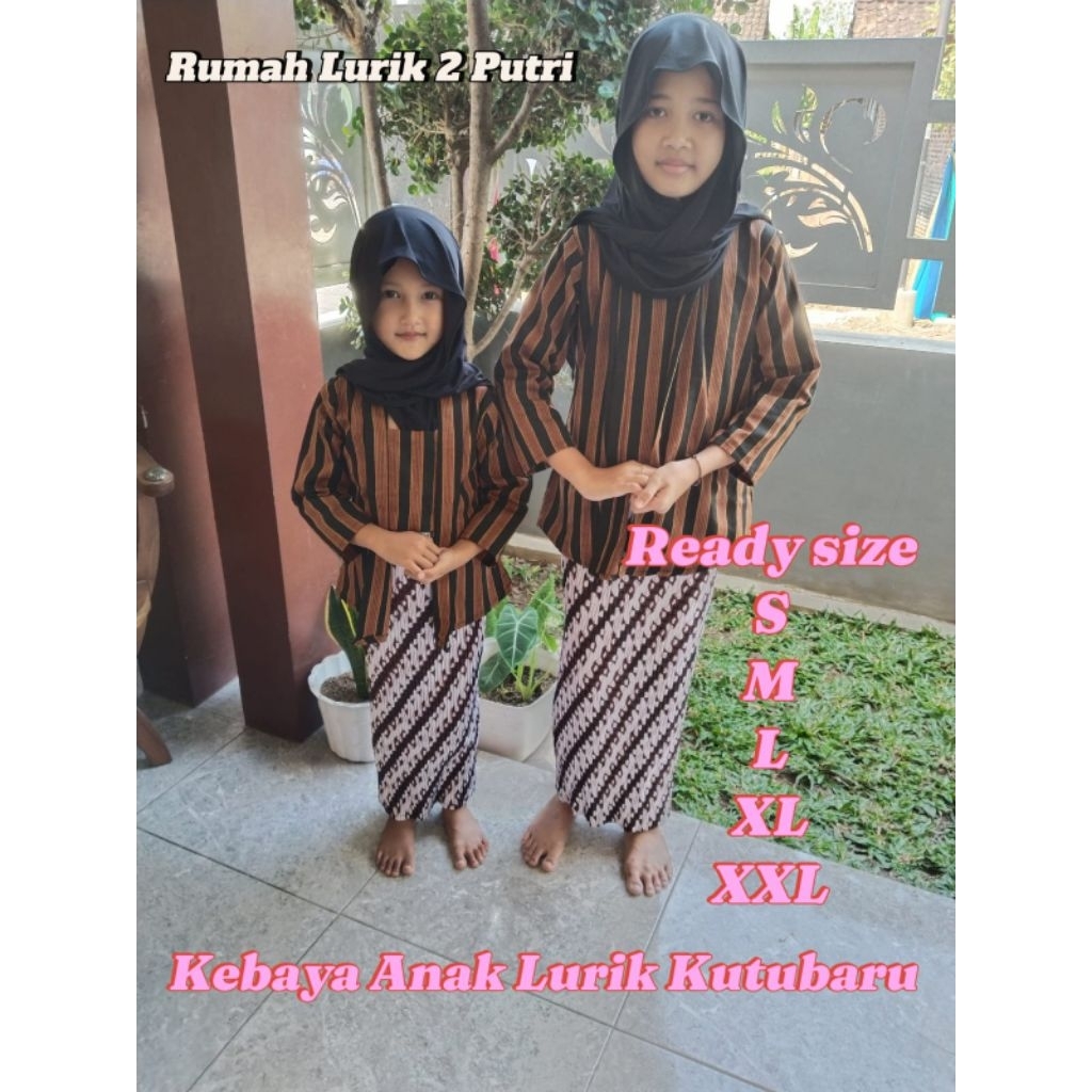 Kebaya Lurik Anak ,Atasan Lurik Anak, Setelan Lurik + rok plisket anak