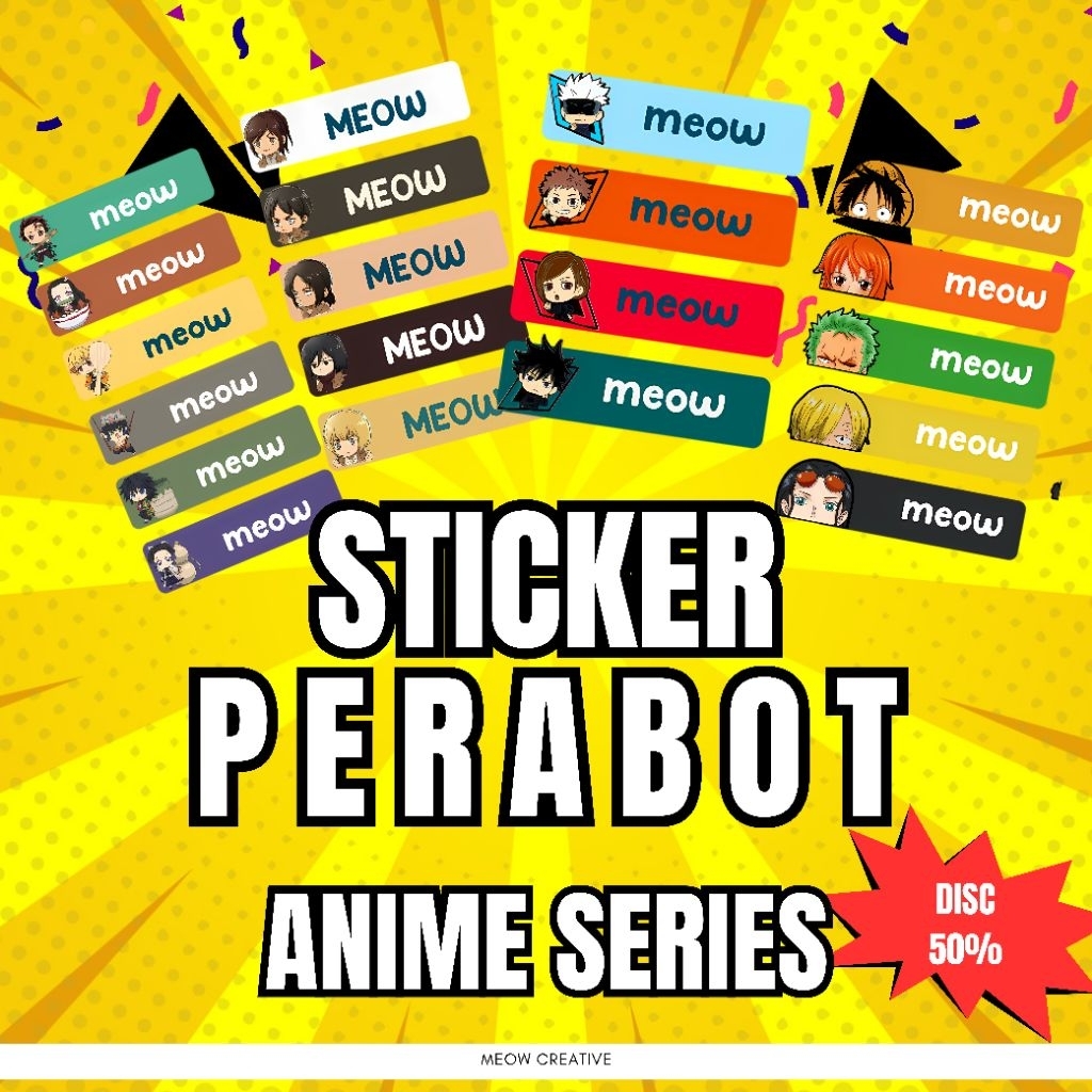 

sticker karakter untuk perabotan alat tulis dan alat dapur lainnya tahan air lekat dan tahan suhu panas