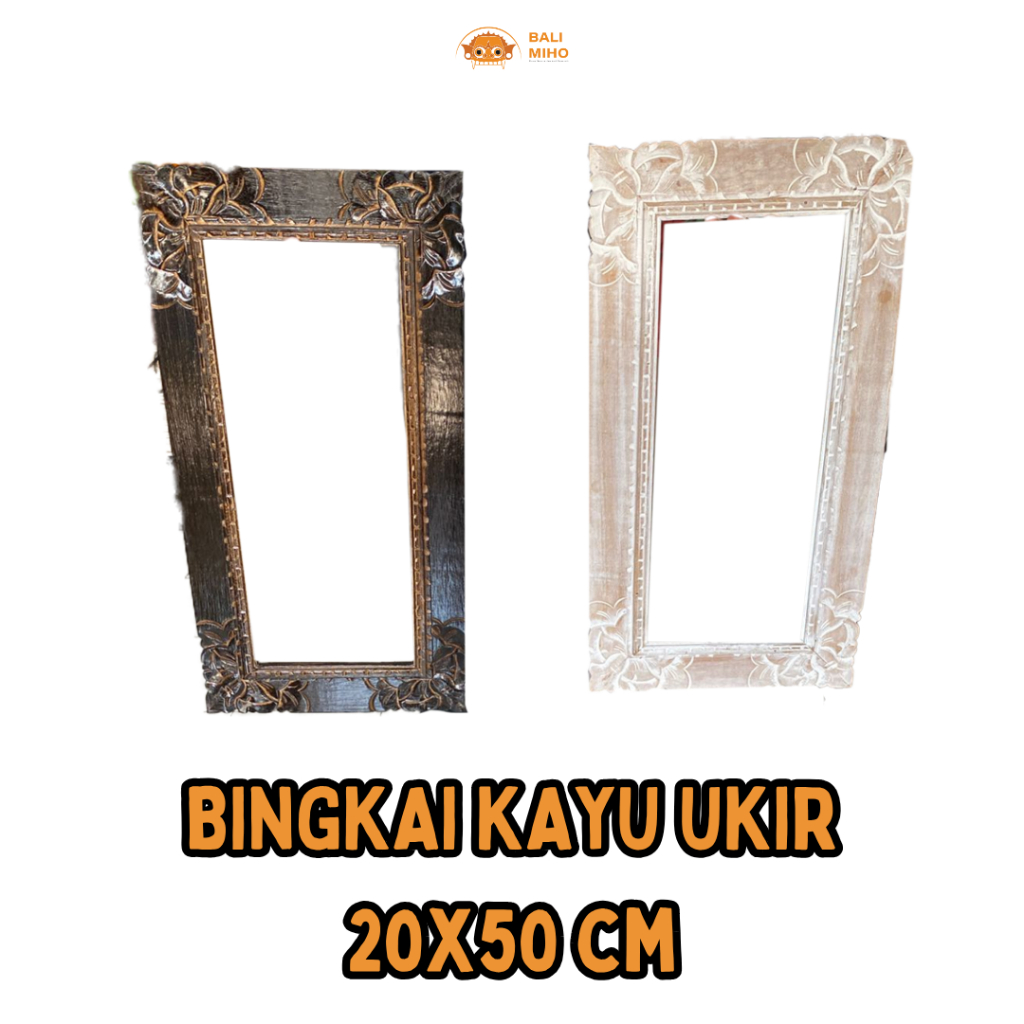 Bingkai 20 x 50 cm Ukir Kayu - Bingkai Kayu - Ukiran Bingkai Bali - Bali Art Market