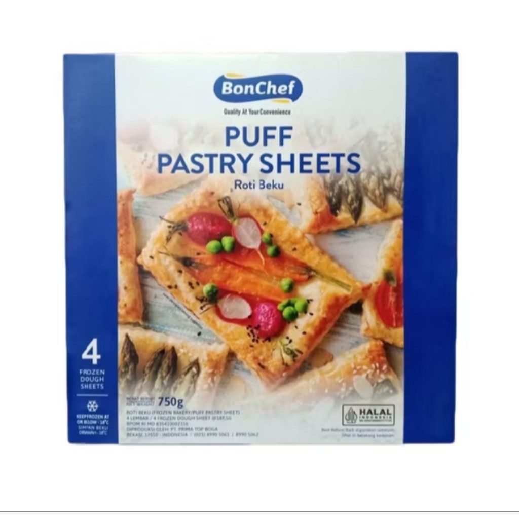 

BONCHEFT/ DANISH PASTRY SHEET DAN PUFF PASTRY SHEET 750GR